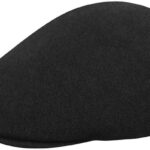 kangol 507 seamless wool flat hatfor women and men black large cap image