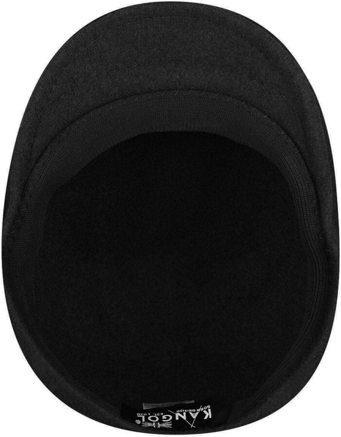 kangol 507 seamless wool flat hatfor women and men black large cap image