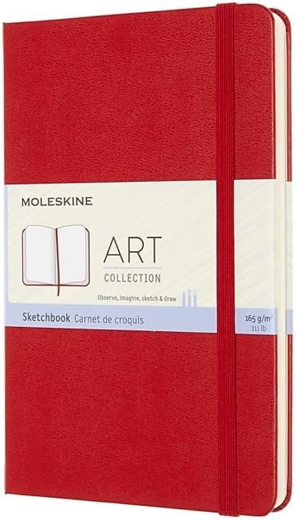 moleskine hard cover large scarlet red 104 pages art sketchbook image