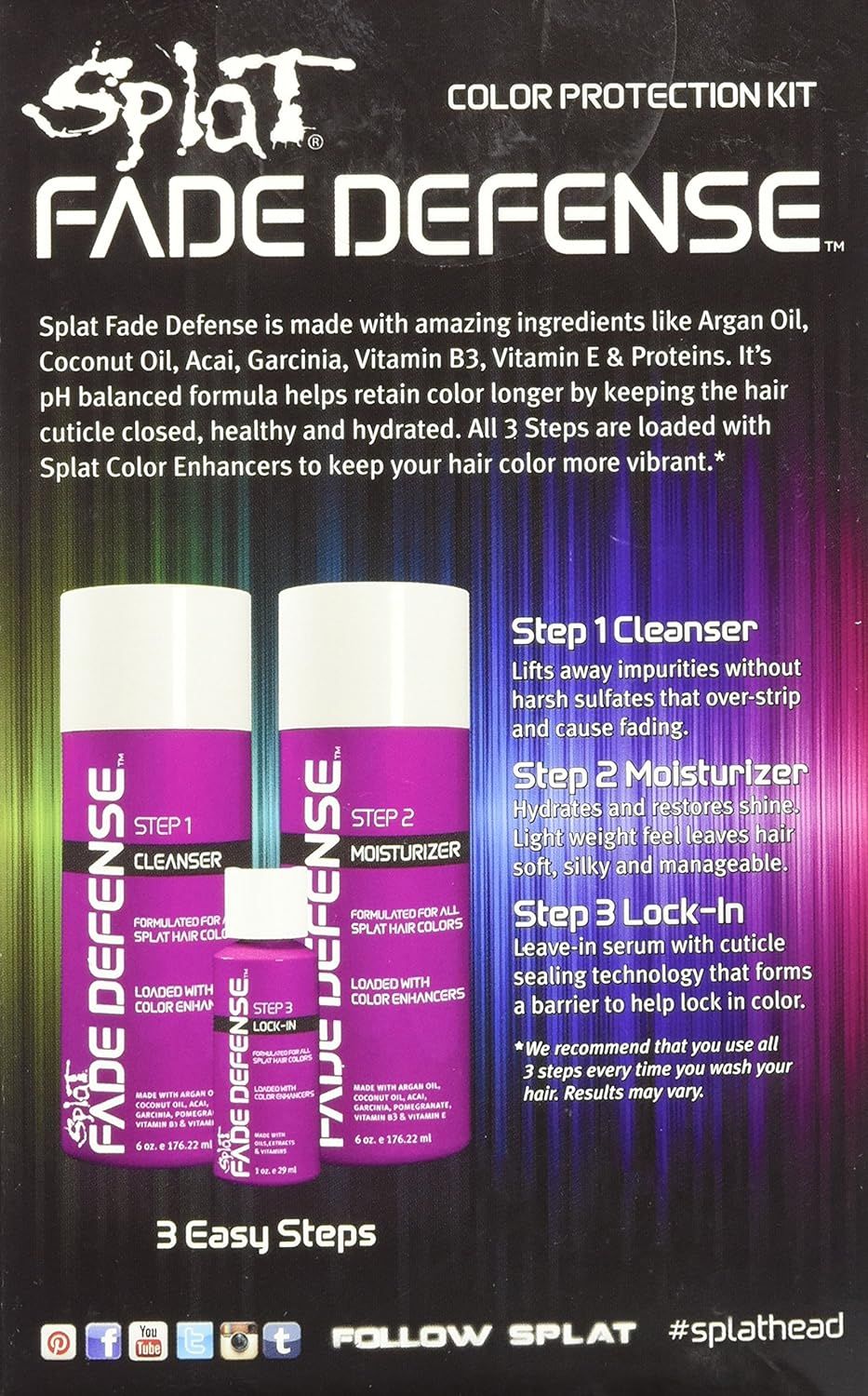 Splat-Fade-Defense-1 Splat Fade Defense Hair Color Maintenance Kit, Pink, 1 Count - Image 2