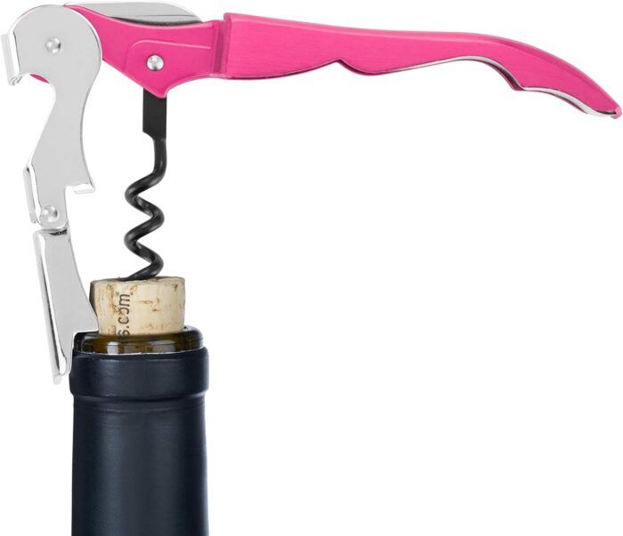 TrueTap Pink Double-Hinged Corkscrew with Foil Cutter - Image 3