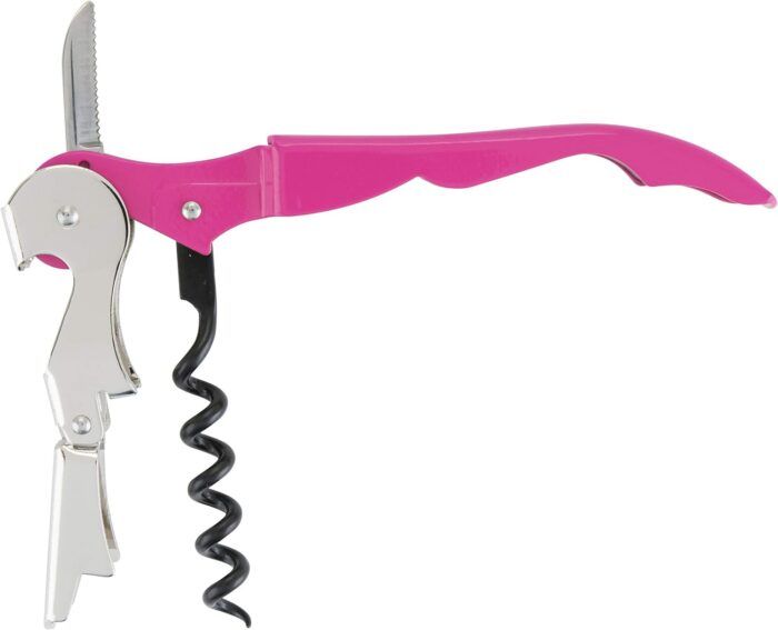 TrueTap Pink Double-Hinged Corkscrew with Foil Cutter - Image 4