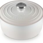 le creuset enameled cast iron signature round dutch oven 4.5 qt meringue image