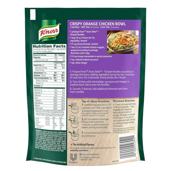 knorr asian sides teriyaki noodles 4.6 oz image