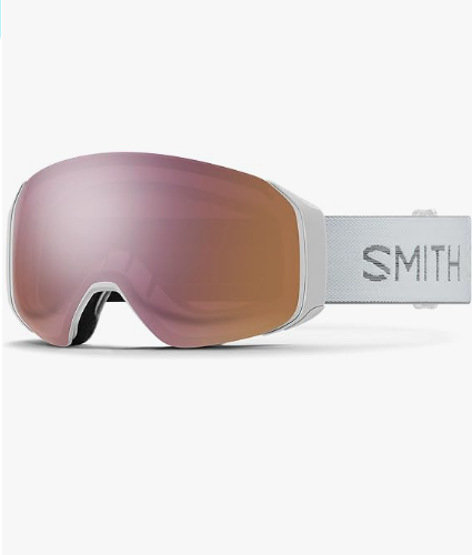 smith 4d mag s goggles with chromapop lens white chunky knit everyday rose gold mirror lens image