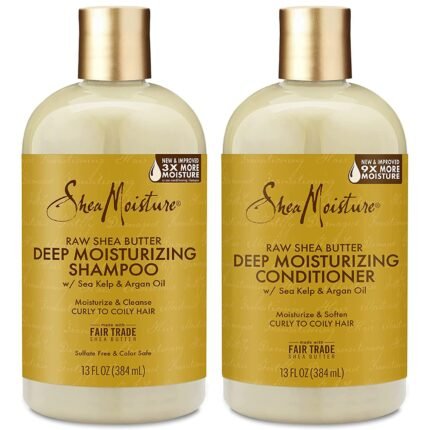 Shea Moisture Raw Shea Butter Shampoo&Conditioner Set, Family Size, 13 Fl Oz