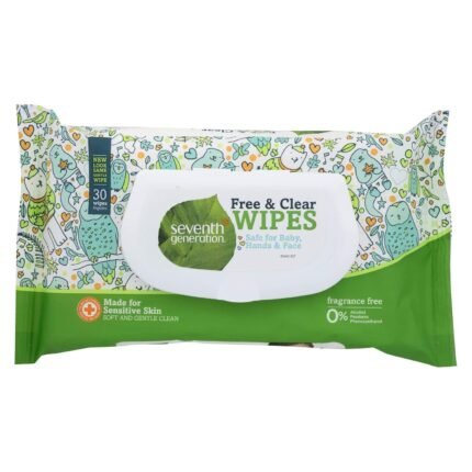 seventh generation free & clear baby wipes image