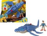 fisher price jurassic world mosasurus and kenji figure set image