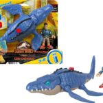 fisher price jurassic world mosasurus and kenji figure set image