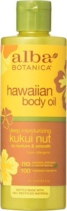 alba botanic kukui nut organic massage oil image