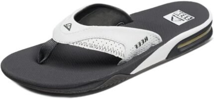 reef fanning men bottle opener flip flop grey white 8
