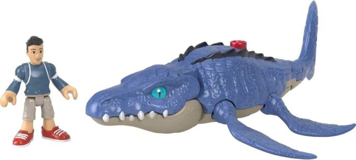 fisher price jurassic world mosasurus and kenji figure set image