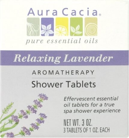 aura cacia shower tablets relaxing lavender pack image