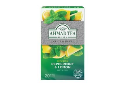 ahmad tea peppermint and lemon herbal tea pack image