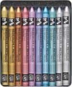 caran d ache neocolor water resistant wax pastels metallic 10 colors pack