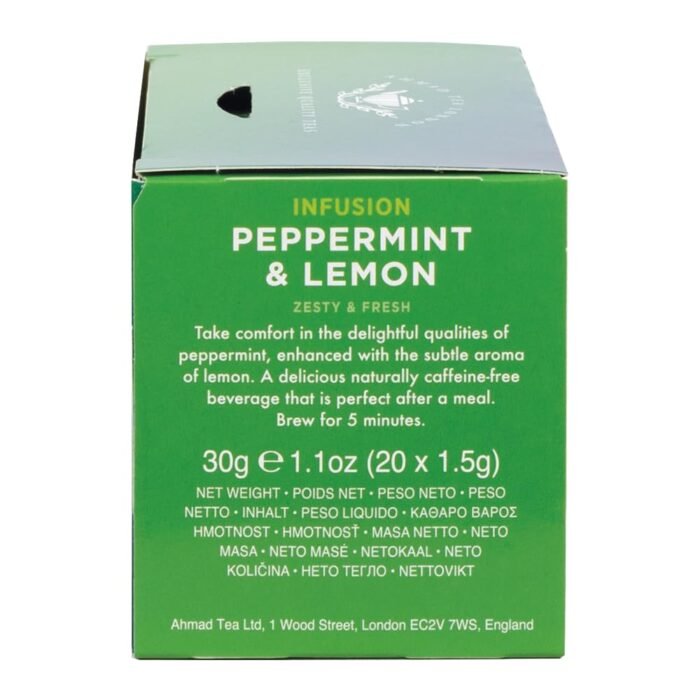 ahmad tea peppermint and lemon herbal tea pack image