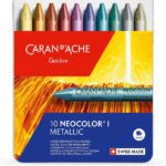 caran d ache neocolor water resistant wax pastels metallic 10 colors pack