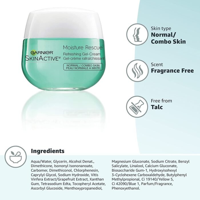 garnier moisture rescue refreshing gel cream image