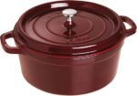 staub cast iron 7 qt round cocotte grenadine image