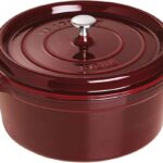 staub cast iron 7 qt round cocotte grenadine image