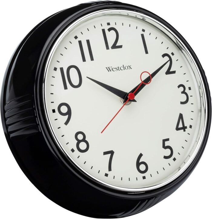 westclox retro black case convex glass clock image