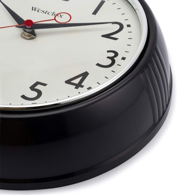 westclox retro black case convex glass clock image