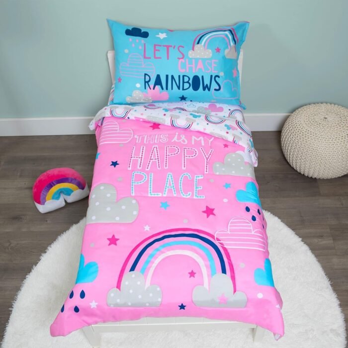 lets chase rainbows 4 piece toddler bedding set image