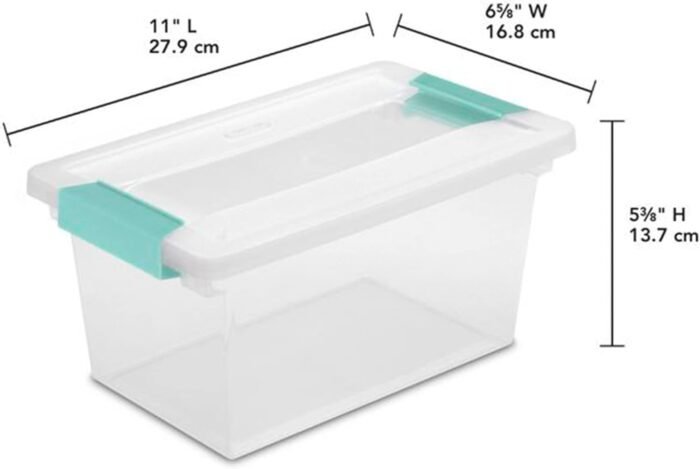 sterilite medium clip clear storage box image