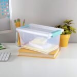 sterilite medium clip clear storage box image