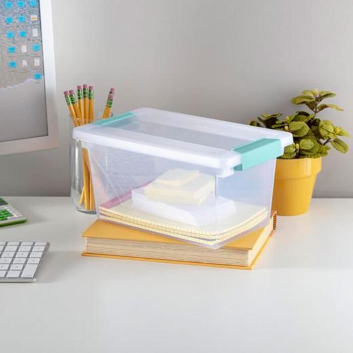 sterilite medium clip clear storage box image