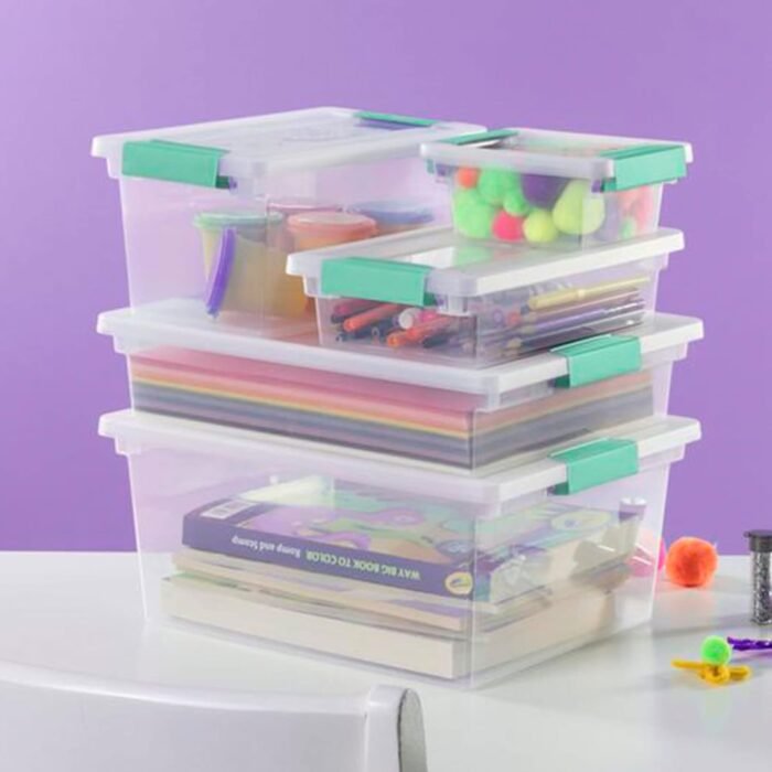 sterilite medium clip clear storage box image