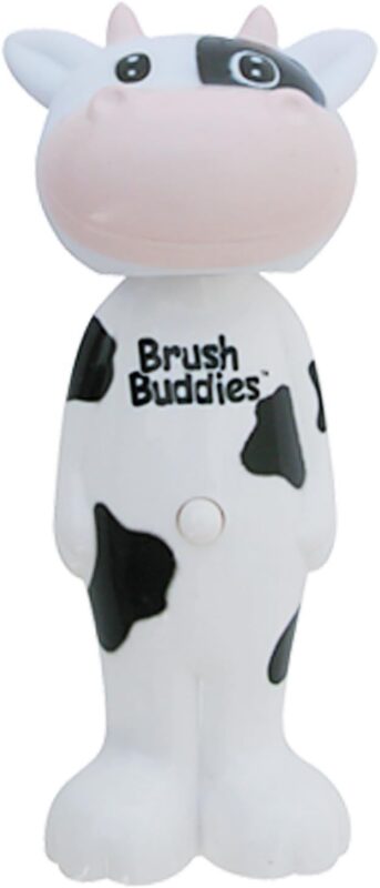 brushbuddies animal character manual toothbrush cow image