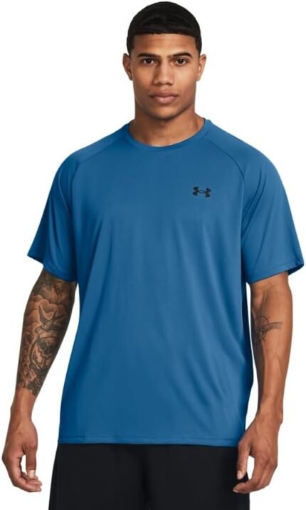 under armour mens t shirt photon blue black