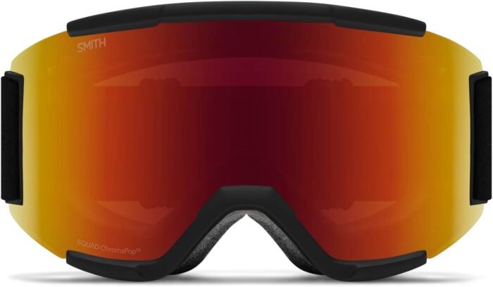 smith squad goggles black chromapop sun red mirror