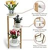 3 tier bamboo corner plant stand flower display rack & pot image