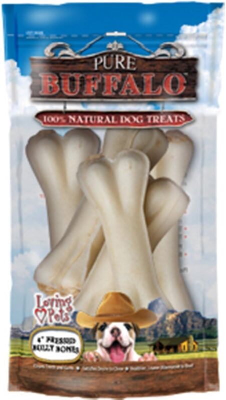 loving pets 4 inch pressed buffalo bully bones 5 pack image