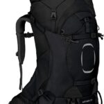 osprey aether 55l men's black backpack image