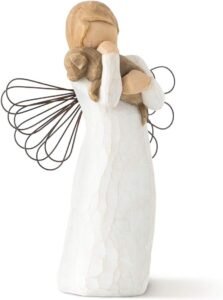 willow tree angel of friendship figurine with dog image
