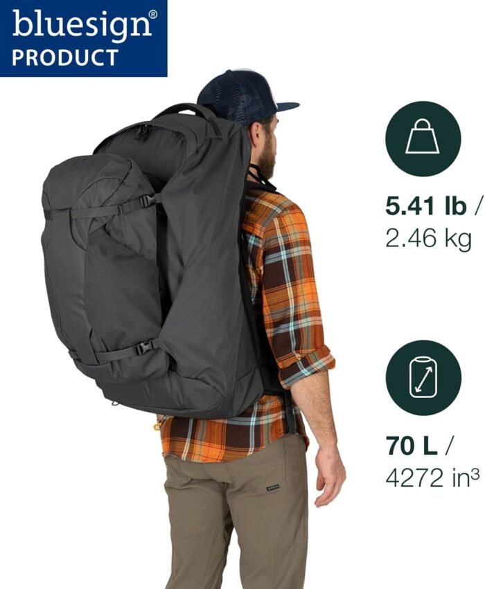 osprey farpoint 70l men's travel grey backpack image