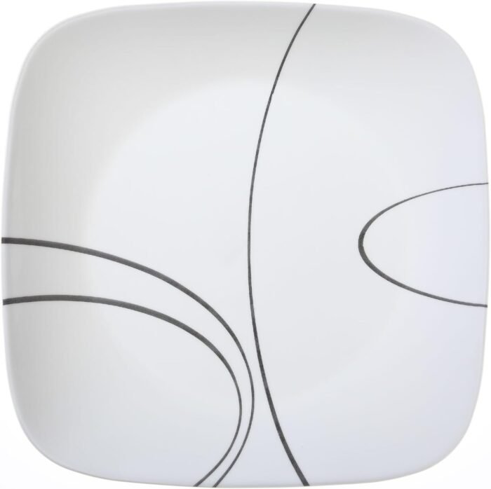 corelle square simple lines 10.25 dinner plates image