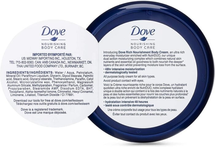 dove nourishing body care cream image