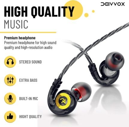 deivvox wired earbuds with mic & volume control image