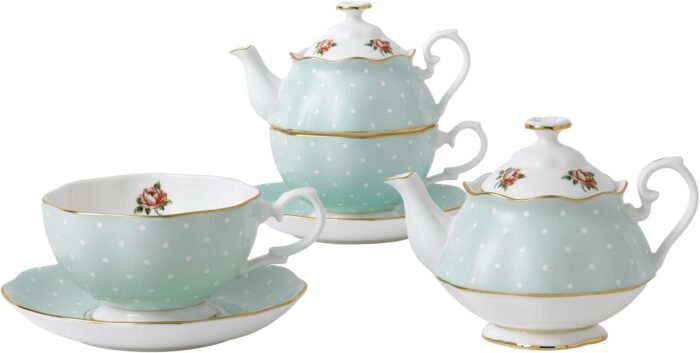 royal albert polka rose tea set image