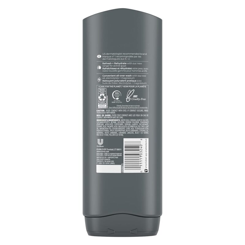 dove men care post workout body wash 3 in 1 revive with tea tree oil image