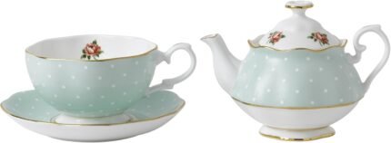 royal albert polka rose tea set image