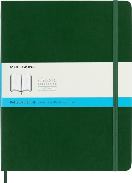 moleskine soft cover xl notebook myrtle green dotted 192 pages image
