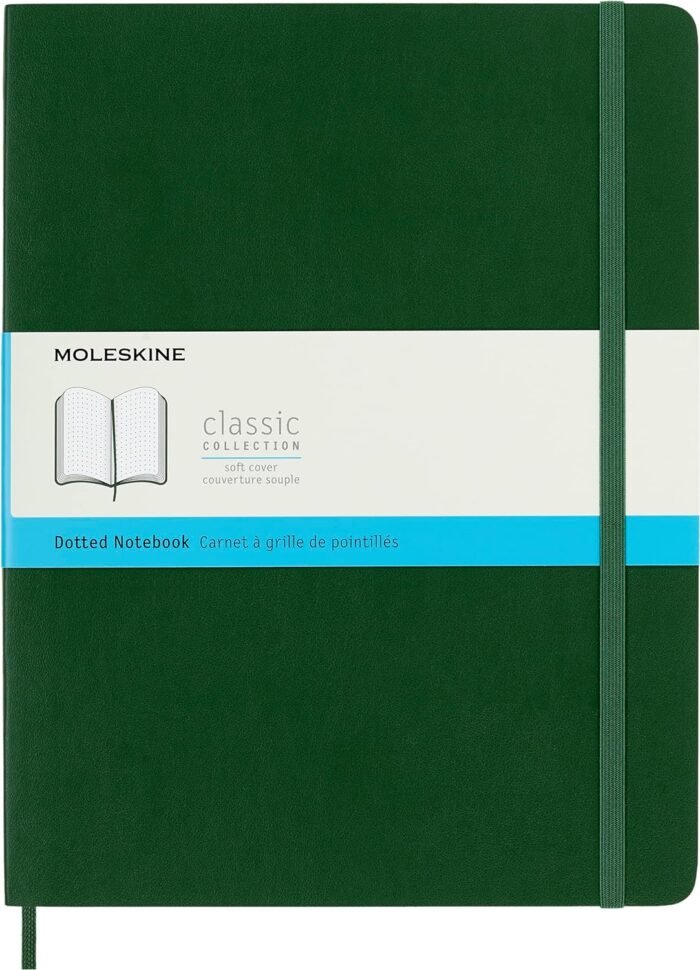 moleskine soft cover xl notebook myrtle green dotted 192 pages image