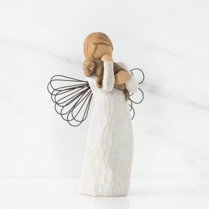 willow tree angel of friendship figurine with dog image