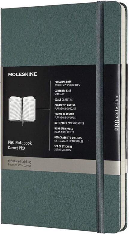 moleskine pro hard cover notebook large forest green 240 pages image