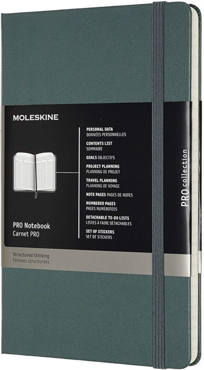 moleskine pro hard cover notebook large forest green 240 pages image